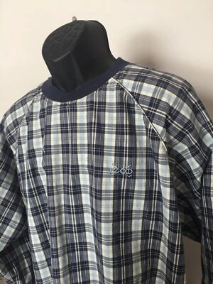 IZOD GOLF Plaid Mens Pullover Shirt Windbreaker Size Large L VTG Cotton Blue - Image 1 of 4