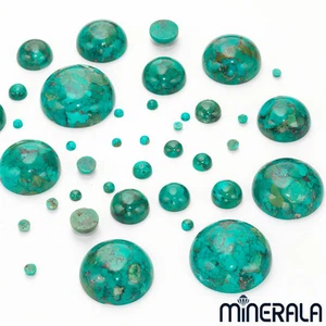 PIETRA PREZIOSA NATURALE PRESSATA VERDE BLU TURCHESE CABOCHON ROTONDA 1,5mm-25mm WP00087 - Foto 1 di 12