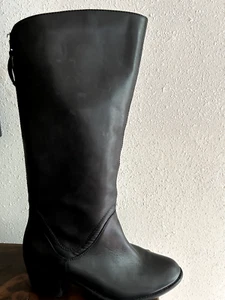 Crown Vintage Zip Up Ankle Boots Shoes Women's Size 9.5 Black Leather - Picture 1 of 3