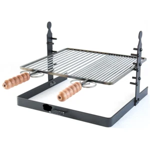 Graticola bistecchiera in ferro regolabile in altezza da 40 cm per grigliate BBQ - Bild 1 von 4