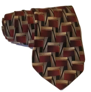 Corbata de seda para hombre, facetas cosidas a mano multicolor, usada L 58" W 4" - Imagen 1 de 4