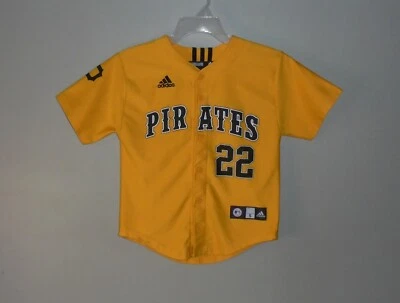 Andrew McCutchen Pittsburgh Pirates Adidas Cooperstown Yellow Jersey Youth S 8 - Image 1 of 4