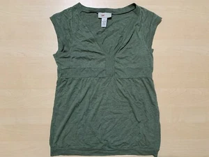 Stussy Women’s V-Neck Top Green Sz L - Picture 1 of 12