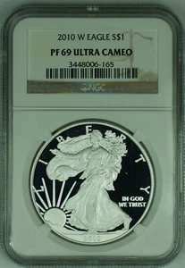 2010-W American Proof Silver Eagle $1 NGC PF 69 Ultra Cameo (49) - Picture 1 of 2