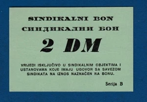  2 DM German Mark 1993, Bosnia local note,  Banja Luka Syndicate bons, rarre ! - Picture 1 of 2