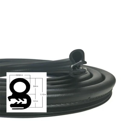 Car Door Seal Weather Stripping Rubber Sealing Strip 4M Soundproof Accessories - Image 1 of 4
