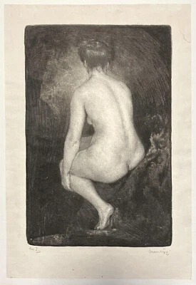 Litografía FIRMADA A LÁPIZ ~ MODERNISMO HOLANDÉS ~ 1914 Modelo SIMON MOULIJN Foto 1 de 4