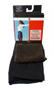 NEW Tommy Hilfiger Tall Tights Stocking Y2K 2000 Gold Dust Black VTG Made in USA - Picture 1 of 12