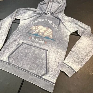 Grey and blue volcom stone California is for lovers bear lightweight hoodie XS - Picture 1 of 5