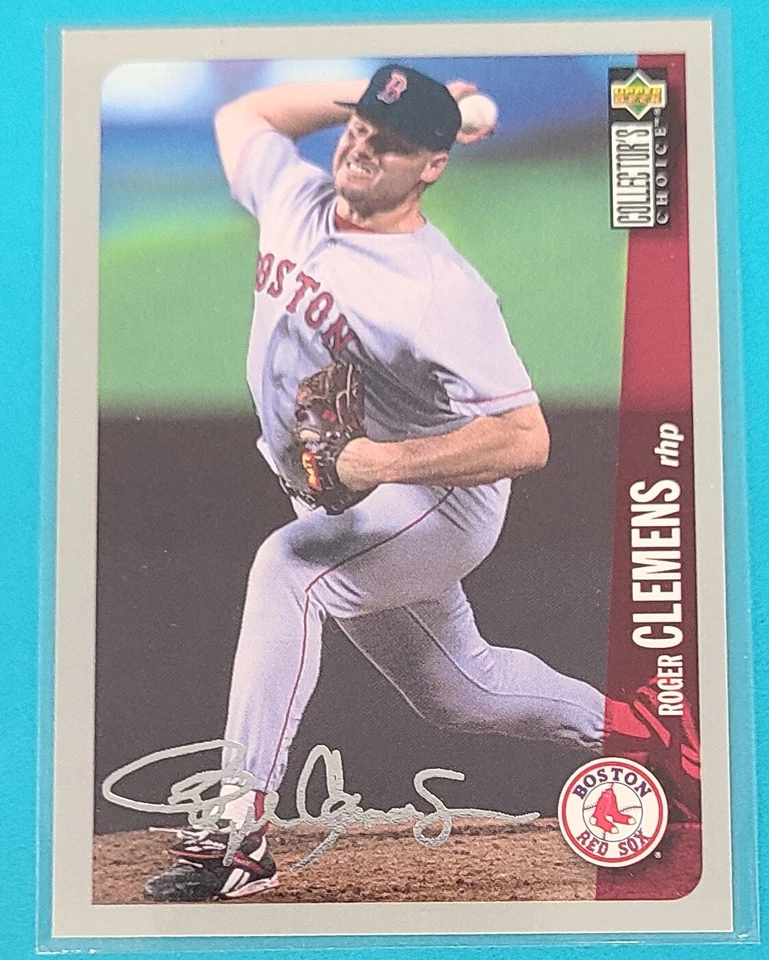1996 Collector's Choice Silver Signature #60 Roger Clemens Bos Red Sox Card K7 - Image 1 of 2