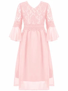 Vestido de gasa para niña con flores para niños boda fiesta concurso princesa vestidos de encaje - Imagen 1 de 26