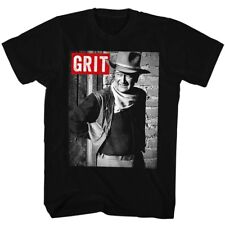 John Wayne T-Shirt GRIT Duke Cowboy New 100% Black Cotton Sizes SM - 5XL