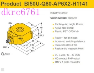 TURCK BI50U-Q80-AP6X2-H1141, INDUCTIVE SENSOR PNP CONNECTOR FREE SHIPPING - Picture 1 of 1