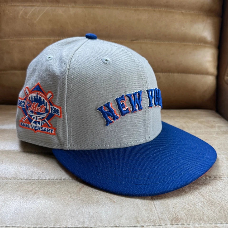 New Era Equipado New York Mets Gris/Azul/Naranja, Naranja UV 7-3/8 Usado Foto 1 de 4