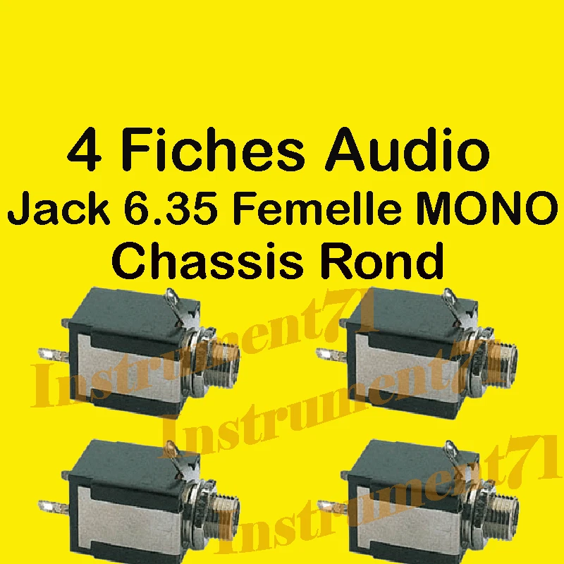 8 Fiches Audio Jack 6.35 MONO Femelle Chassis Capot Plastique - Photo 1/1