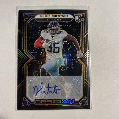 2022 Obsidian Rookies Electric Etch Orange /99 Julius Chestnut Rookie Auto RC - Image 1 of 2