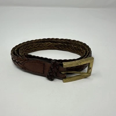 Amiee Lynn Genuine Braided Brown Leather Woven with Brass & Brass Buckle M/L - Image 1 of 3