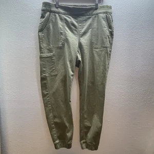 DENIM & CO. Schlupfhose mit Taschen weicher Stretch hellolivgrün Größe L - Bild 1 von 9