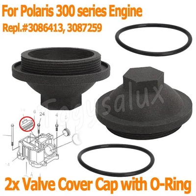 2x Valve Cover Cap & O-ring For Polaris 300 series Engine Magnum 325 330 ATP330 - Image 1 of 4