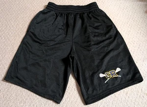 Alleson Athletic Herren Medium schwarz 100 % Polyester Shorts mit Kordelzug 24 - Bild 1 von 7