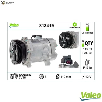 COMPRESSOR AIR CONDITIONING 813419 FOR VW NEW/BEETLE/Convertible CARAVELLE/Bus - Image 1 of 4
