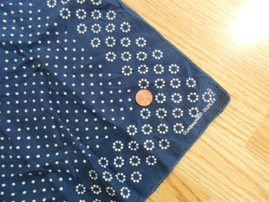 Vintage Antique Guaranteed Duplex Fast Blue POLKA DOT Cotton Bandana Hanky 17" - Picture 1 of 3