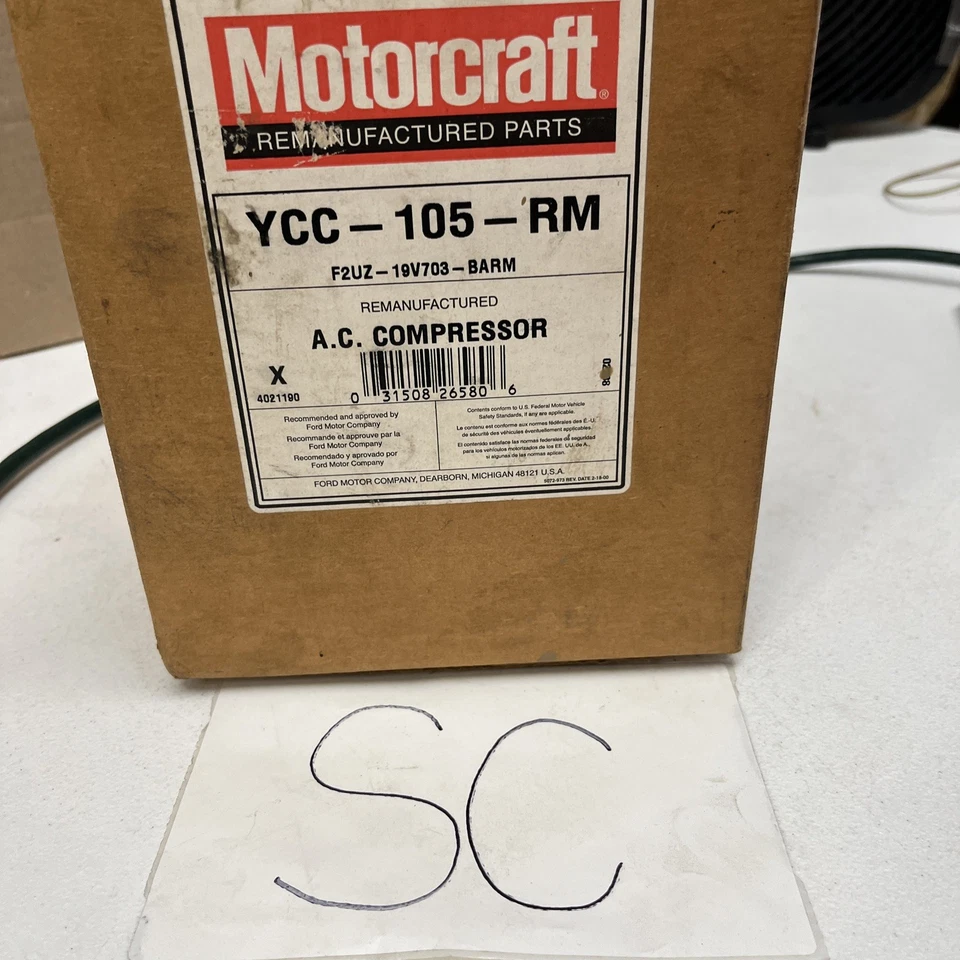 Conjunto de compresor de aire acondicionado original Ford Motorcraft, YCC-105-RM Foto 1 de 1