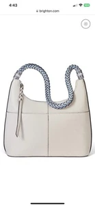 Brighton Bellaire Hobo Leder Handtasche hellbeige/cremeweiß neu mit Etikett UVP $ 395 - Bild 1 von 13