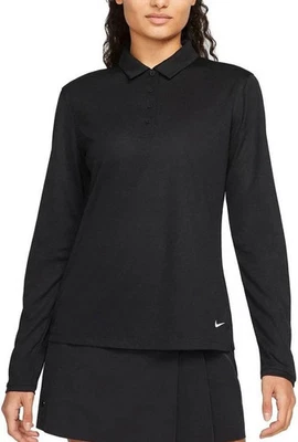 Camisa polo de golf Nike Dri-FIT Victory manga larga para mujer, negra, ¡NUEVA CON ETIQUETAS! Talla: XL Foto 1 de 2