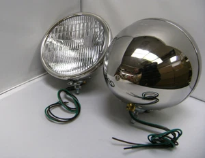 1928 1929 Ford Model A Stainless Steel Quartz Halogen 12 volt Head Lamps PAIR - Picture 1 of 1