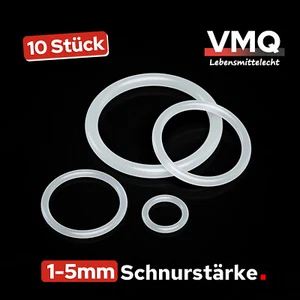 O-Ringe Dichtringe 1 - 50 mm / Schnurstärke 1 - 5 mm / VMQ 55 Lebensmittelecht - Picture 1 of 6