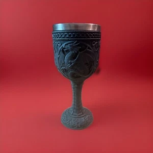 Stainless Dragon Wine Goblet Skulls Steampunk Collectible Gift Celtic K5 - Picture 1 of 5