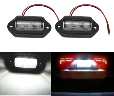 2PCS 6LED License Plate Lights Bulb Lamp Plastic Accessories For Car Truck SUV - Image 1 of 4