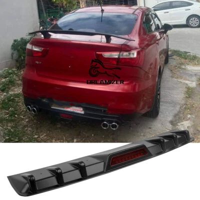 Kit de carrocería de alerón labial difusor de parachoques trasero Canard negro mate para Kia Rio sedán Foto 1 de 4