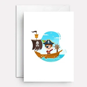 Pirate birthday cards | pirate theme birthday card | Ahoy - Picture 1 of 3