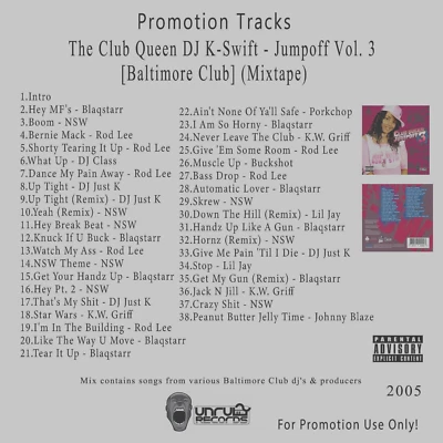 Baltimore Club .. White CD. The Club Queen DJ K-Swift - Jumpoff Vol. 3 Foto 1 de 2