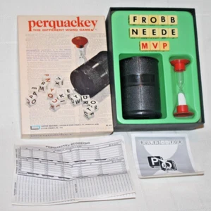 PERQUACKEY Word Game by Lakeside Vintage 1970 COMPLETE Alphabet DICE Timer EUC - Picture 1 of 12