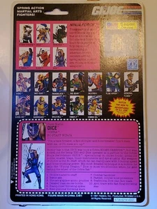 Vintage GI Joe Cobra Uncut File Card NINJA FORCE DICE - Bild 1 von 2