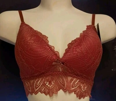 Fredericks Of Hollywood XL Lace Bralette Womens Lingerie Top Dusty Rose Finley - Image 1 of 4