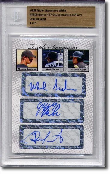 Michael SAUNDERS * Greg Halman * Gerardo PARRA Autograph Rookie Auto BGS 1/1 - Image 1 of 1