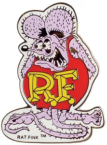Rat Fink Decal – Pink small Adhesive on Back - Foto 1 di 1