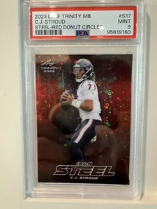 2023 CJ STROUD LEAF TRINITY IRON STEEL RARE TRADING CARD. 1/2 PSA 9 - Picture 1 of 4