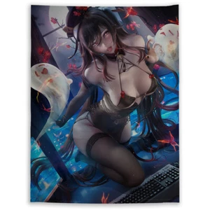 Genshin Impact Hu Tao Sadoko Tapestry Art Wall Hanging Cover Home Poster - Picture 1 of 8
