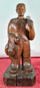 L'HOMME DE LA CAMPAGNE. ANGEL URANGA. SCULPTURE EN BOIS SCULPTÉ. 1975. - Picture 1 of 4