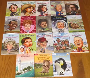 WHO IS WAS WERE Where is ? 18 Historical Children Kids Home School BOOK LoT - Foto 1 di 2