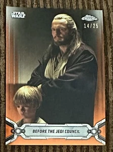 2019 Topps Star Wars Chrome Legacy Orange Refractor /25 Before The Jedi Council - Bild 1 von 2