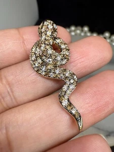 LE VIAN 14K YELLOW GOLD SNAKE PENDANT NECKLACE 2.21 Ctw - Picture 1 of 16