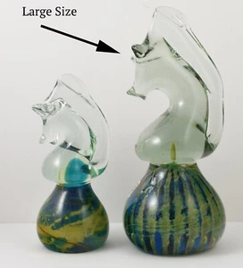 Rare Large Size 18cm's Mdina Seahorse Earthtones Paperweight - Picture 1 of 6