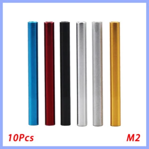 10Pcs Aluminum Alloy Round M2 Threaded Standoff Spacer Nuts Rod 6mm - 50mm Long - Picture 1 of 6