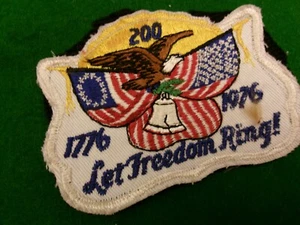 1776 - 1976 USA bi-centennial 'LET FREEDOM RING" embroidered patch 3" x 4" - Picture 1 of 2